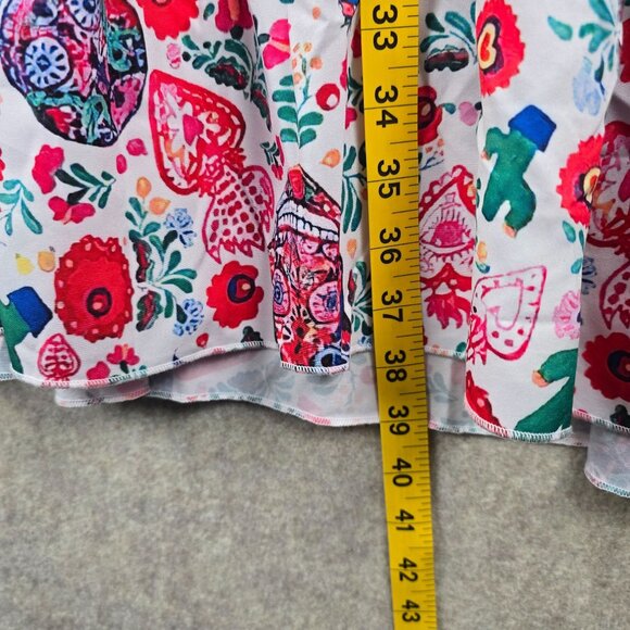 Boho Womens Loose Swing Dress Multicolor Floral Print 6XL Polyester V-Neck Bell - Picture 6 of 7